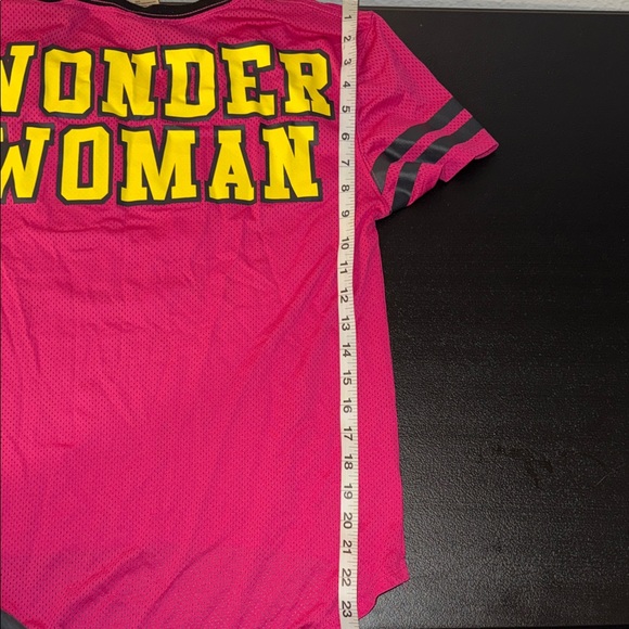 DC Comics Hot Pink Short Sleeve Tee with Yellow Wonder Woman Emblem - Picture 5 of 5